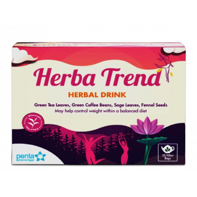 HERBA TREND HERBAL DRINK ( GREEN TEA LEAVES + GREEN COFFEE BEANS + SAGE LEAVES + FENNEL SEEDS ) 25 FILTER BAGS